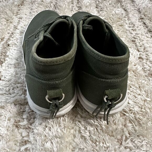 Clear Weather Lace Up Green Canvas Docksider Sneakers Size Mens 9.5 Women’s 11 - Picture 3 of 8